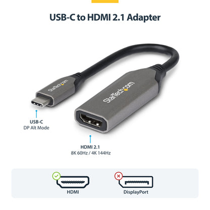 StarTech.com 112B-USBC-HDMI21 video cable adapter 0.2 m USB Type-C HDMI Type A (Standard) Grey
