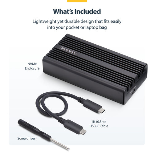 StarTech.com USB4 M.2 NVMe Enclosure, 40Gbps, External USB-C/Thunderbolt NVMe SSD Enclosure, Aluminum Heatsink Case, B+M/M-Key