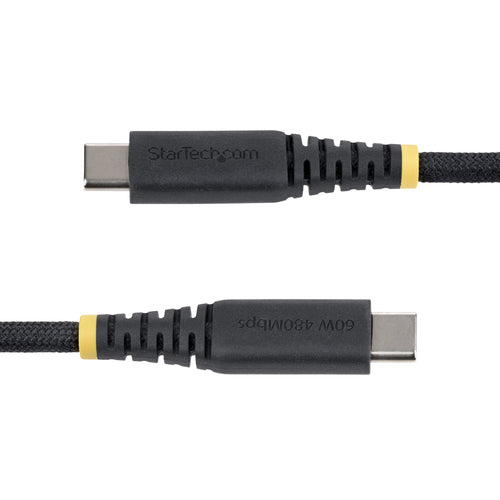 StarTech.com 10ft (3m) USB-C Charging Cable, 60W (3A) PD, Dual-Layer Braided Nylon/TPE Jacket, Rugged USB C Charging Cord, USB 2.0 Laptop Charger Cable