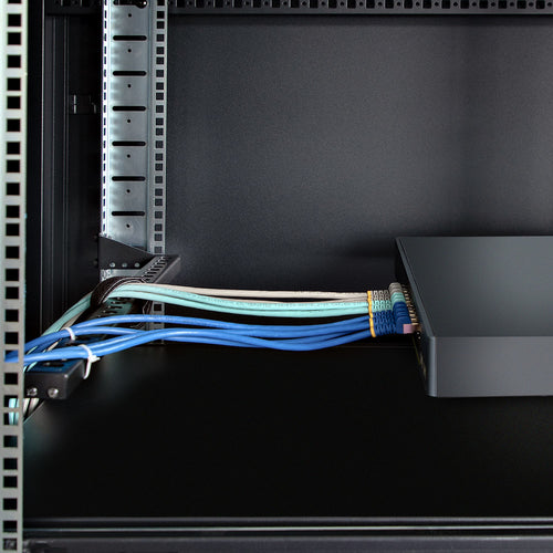 StarTech.com 1U Rack Mountable Cable Lacing Bar w/Adjustable Depth, Cable Support Guide For Organized 19" Racks/Cabinets, Horizontal Cable Guide For Patch Panels/Switches/PDUs