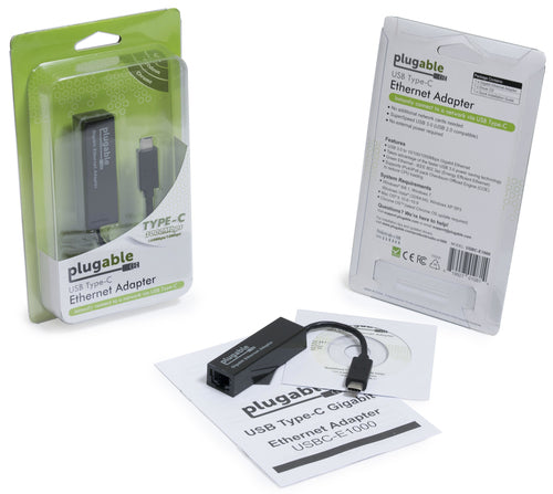 Plugable Technologies USB C to Ethernet Adapter, Fast and Reliable Thunderbolt or USB C to Gigabit Ethernet Adapter, Compatible with Windows, Mac, iPhone 15, ChromeOS, Dell XPS, Switch