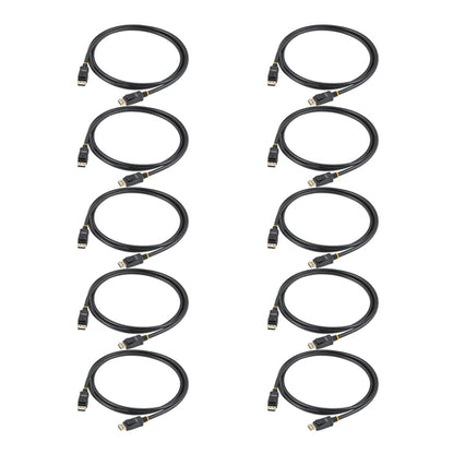StarTech.com 10ft (3m) VESA Certified DisplayPort Cable - 10 Pack - DisplayPort 1.2 Cord with Latches, 4K 60Hz UHD, DP to DP Cable for Monitor, Latching DP Connectors