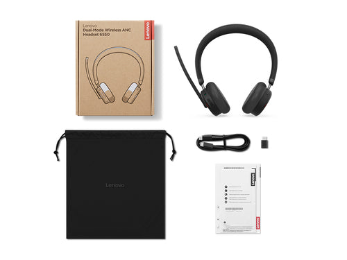 Lenovo ANC Headset 6550 Wireless Head-band Office/Call center USB Type-C Bluetooth Black