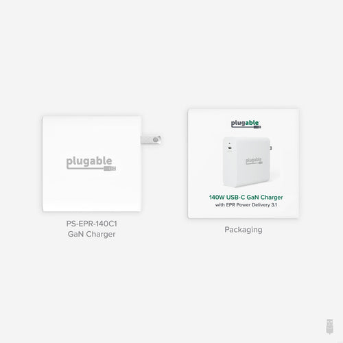 Plugable Technologies PS-EPR-140C1 mobile device charger Universal White AC Fast charging Indoor