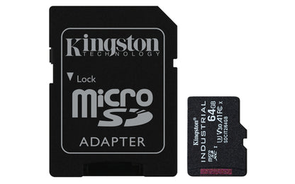 Kingston Technology 64GB microSDXC Industrial C10 A1 pSLC Card + SD Adapter