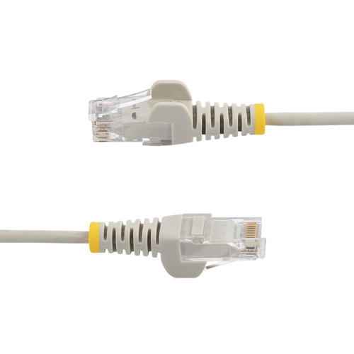 StarTech.com 7ft Gray Slim CAT6 Ethernet Cable, Snagless, 100W PoE, UTP, LSZH, 28AWG Pure Bare Copper Wire, Slim RJ45 Network Patch Cord w/Strain Reliefs, Individually Tested