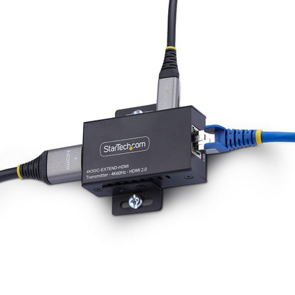 StarTech.com HDMI Extender Over CAT5e/CAT6, 4K 60Hz, Up to 200ft (60m), Transmitter and Receiver Kit, Power Over Cable, Compact Form Factor