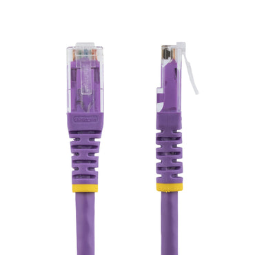 StarTech.com 10ft CAT6 Ethernet Cable - Purple CAT 6 Gigabit Ethernet Wire -250MHz 100W PoE RJ45 UTP Molded Network/Patch Cord w/Strain Relief/ Individually Tested