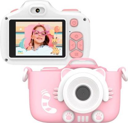 MyFirst - Camera 3 - Digital Camera for Kids with Extra Selfie Lens 16MP HD Video, Selfie Lens, Shockproof Case, microSD - Pink