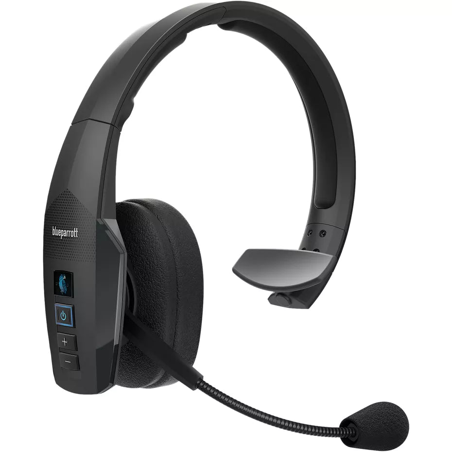 BlueParrott B450-XT Wireless Bluetooth Mono Headset with 96% Noise Cancellation Microphone & Padded Headband  Black