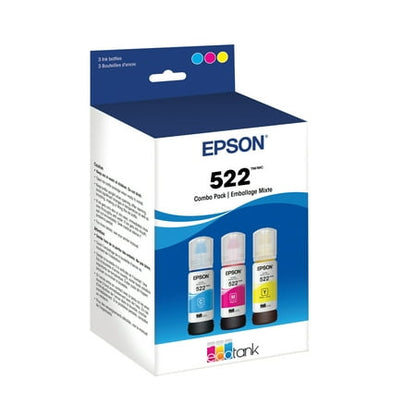 Epson 522 3pk Ink Bottles - Cyan Magenta Yellow (T522520-S)