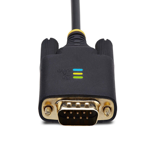 StarTech.com 6.6ft (2m) USB to Serial Adapter Cable, COM Retention, Interchangeable Screws/Nuts, USB-A to DB9 RS232, FTDI IC, ESD Protection, Windows/macOS/Linux