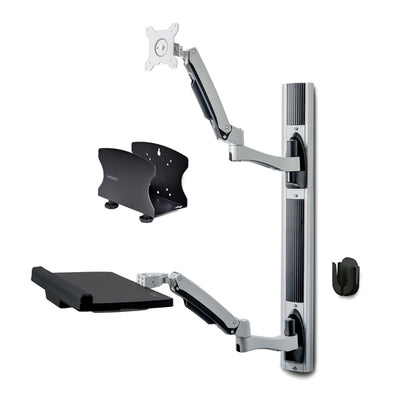 StarTech.com Wall Mount Workstation, VESA Mount For 32" Monitor (22lb/10kg), Fully Articulating Monitor Mount & Keyboard Tray - TAA