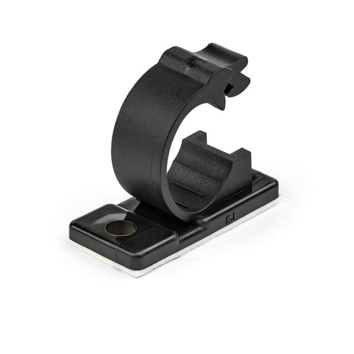 StarTech.com 100 Adhesive Cable Management Clips Black - Network/Ethernet/Office Desk/Computer Cord Organizer - Sticky Cable/Wire Holders - Nylon Self Adhesive Clamp UL/94V-2 Fire Rated - TAA