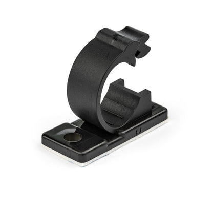 StarTech.com 100 Adhesive Cable Management Clips Black - Network/Ethernet/Office Desk/Computer Cord Organizer - Sticky Cable/Wire Holders - Nylon Self Adhesive Clamp UL/94V-2 Fire Rated - TAA