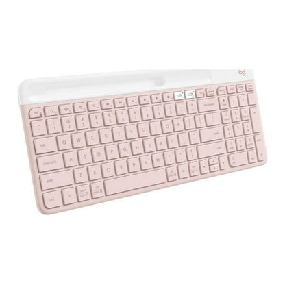 Logitech K585 Slim Multi-Device Wireless Keyboard - Wireless Connectivity - Bluetooth/RF - 2.40 GHz - Notebook  Smartphone - PC  Mac - AAA Battery Size Supported - Rose