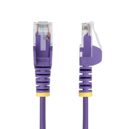 StarTech.com 3ft Purple Slim CAT6 Ethernet Cable, Snagless, 100W PoE, UTP, LSZH, 28AWG Pure Bare Copper Wire, Slim RJ45 Network Patch Cord w/Strain Reliefs, Individually Tested