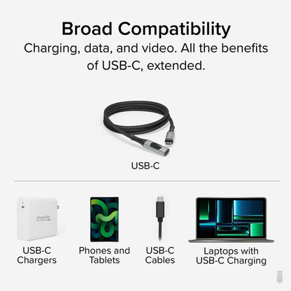 Plugable Technologies USB C Extension Cable 3.3 Ft, Digital Power Meter Tester for Monitoring USB-C Connections, Supports Fast Charging up to 240W, 4K 60Hz Display, 10Gbps Data, Digital Multimeter Tester