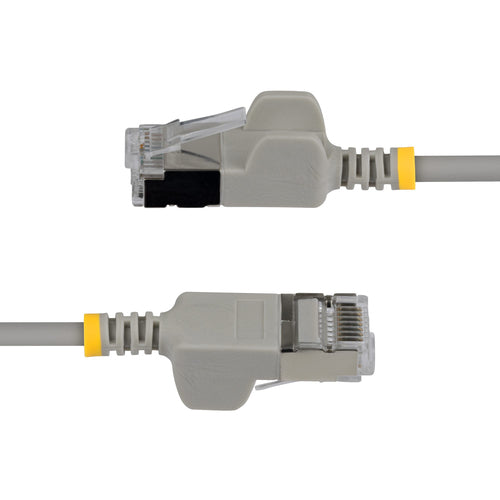 StarTech.com 2ft Gray Ultra Slim Cat6A Ethernet Cable, Snagless, FTP, Pure Bare Copper Wire, 34AWG Slim RJ45 Network Patch Cord, Individually Tested