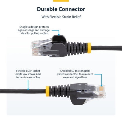 StarTech.com 5ft Pink Slim CAT6 Ethernet Cable, Snagless, 100W PoE, UTP, LSZH, 28AWG Pure Bare Copper Wire, Slim RJ45 Network Patch Cord w/Strain Reliefs, Individually Tested