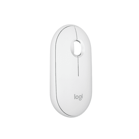Logitech - Pebble Mouse 2 M350s Slim Lightweight Wireless Bluetooth Optical Silent Ambidextrous Mouse with Customizable Buttons - Wireless - Off-White