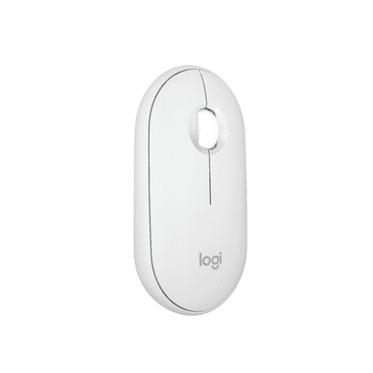 Logitech - Pebble Mouse 2 M350s Slim Lightweight Wireless Bluetooth Optical Silent Ambidextrous Mouse with Customizable Buttons - Wireless - Off-White