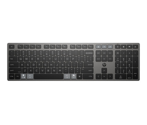 HP 725 MULTI-DEVICE RCHRGBL WL KBD UNITED STATES / CANADA ENGLISH keyboard Home/Office RF Wireless + Bluetooth Black