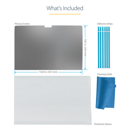 StarTech.com 16-inch MacBook Pro M1 M2 M3 M4 Flip-Over Laptop Privacy Screen, Blue Light Screen Protector, Double-Sided Anti-Glare Matte or Glossy, Laptop Privacy Filter