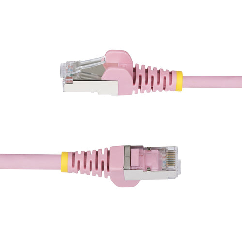 StarTech.com 6in Pink CAT6a Ethernet Cable, Snagless RJ45, 10GbE, 100W PoE++, S/FTP, LSZH, 27AWG Pure Bare Copper Wire, 500MHz, Shielded Network Patch Cord w/Strain Reliefs, Individually Tested/ETL Verified