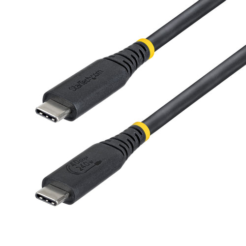 StarTech.com 3ft (91cm) USB4 Cable, 40Gbps, USB-IF Certified USB-C Cable, 240W PD, 8K 60Hz/4K 240Hz DP2.1 DP40, TPE Jacket, Thunderbolt 4 Compatible - Black USB-C Cord