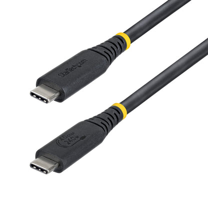 StarTech.com 50cm (1.6ft) USB4 Cable, 40Gbps, USB-IF Certified USB-C Cable, 240W PD, 8K 60Hz/4K 240Hz DP2.1 DP40, TPE Jacket, Thunderbolt 4 Compatible - Black USB-C Cord