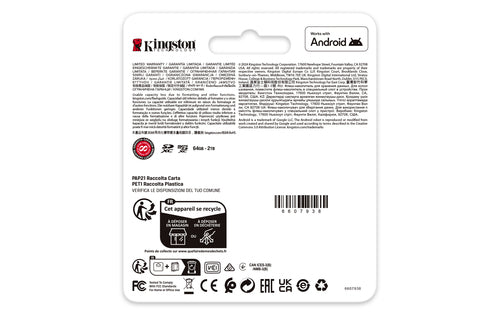 Kingston Technology 1TB microSDXC Canvas Go Plus Gen4 200R A2 U3 Single Pack w/o ADP