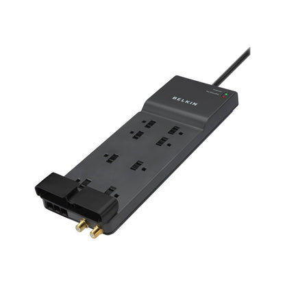 Belkin BE108230-12 Home/office Surge Protector  8 Outlets  12 Ft Cord  3390 Joules  Dark Gray