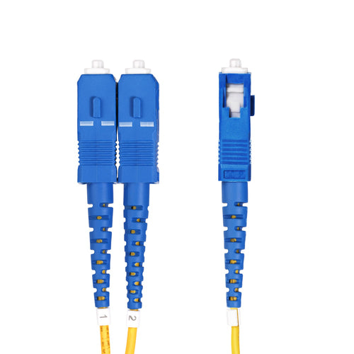 StarTech.com 1m (3.3ft) LC to SC (UPC) OS2 Single Mode Duplex Fiber Optic Cable, 9/125µm, 100G, Bend Insensitive, Low Insertion Loss - LSZH Fiber Jumper Cord