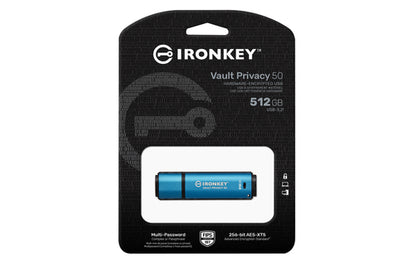 Kingston Technology IronKey 512GB Vault Privacy 50 AES-256 Encrypted, FIPS 197