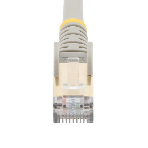StarTech.com 1ft CAT6a Ethernet Cable - 10 Gigabit Shielded Snagless RJ45 100W PoE Patch Cord - 10GbE STP Network Cable w/Strain Relief - Gray Individually Tested/Wiring is UL Certified/TIA