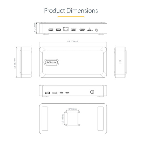 StarTech.com Dual-Monitor USB4 Docking Station, Dual 4K 120Hz or Single 8K 60Hz HDMI, 100W Laptop Charging, 2.5GbE, USB-C Multi-Monitor Dock, Driverless