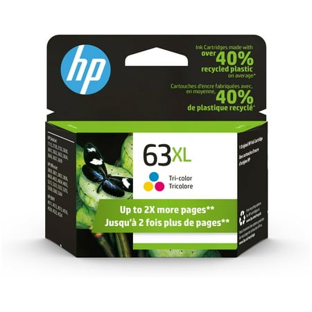 HP 63XL High Yield Tri-color Original Ink Cartridge  ~300 pages  F6U63AN#140