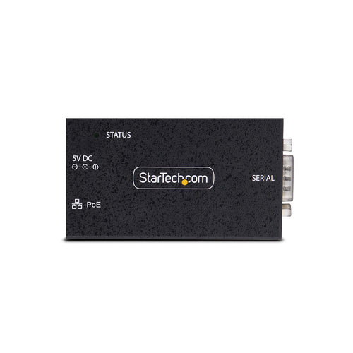 StarTech.com 1-Port Serial to Ethernet Adapter, 802.3af PoE IP Serial Device Server For Remote RS232 Devices, Wall/DIN Rail Mountable, RJ45 LAN to DB9 Serial Converter, TAA