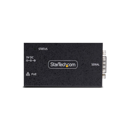 StarTech.com 1-Port Serial to Ethernet Adapter, 802.3af PoE IP Serial Device Server For Remote RS232 Devices, Wall/DIN Rail Mountable, RJ45 LAN to DB9 Serial Converter, TAA
