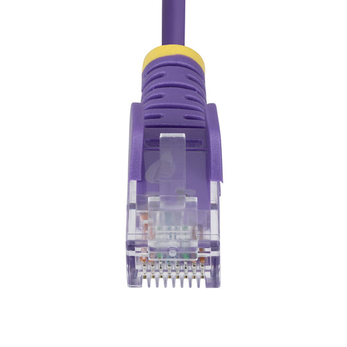 StarTech.com 6ft Purple Slim CAT6 Ethernet Cable, Snagless, 100W PoE, UTP, LSZH, 28AWG Pure Bare Copper Wire, Slim RJ45 Network Patch Cord w/Strain Reliefs, Individually Tested