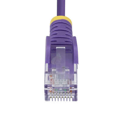 StarTech.com 6ft Purple Slim CAT6 Ethernet Cable, Snagless, 100W PoE, UTP, LSZH, 28AWG Pure Bare Copper Wire, Slim RJ45 Network Patch Cord w/Strain Reliefs, Individually Tested
