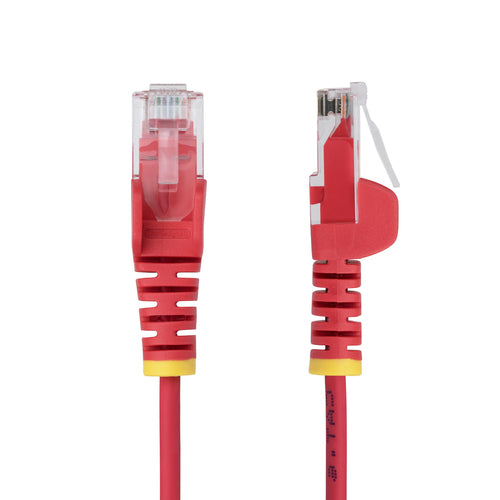 StarTech.com 5ft Red Slim CAT6 Ethernet Cable, Snagless, 100W PoE, UTP, LSZH, 28AWG Pure Bare Copper Wire, Slim RJ45 Network Patch Cord w/Strain Reliefs, Individually Tested