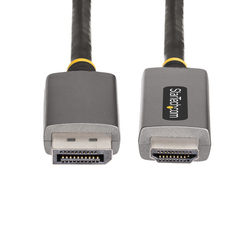 StarTech.com 6.6ft (2m) DisplayPort to HDMI Adapter Cable, 8K 60Hz, 4K 144Hz, HDR10, DP 1.4 to HDMI 2.1 Active Video Converter, DisplayPort Desktop to HDMI Monitor, M/M - DP to HDMI Cord