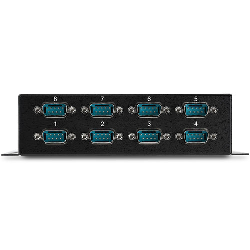 StarTech.com 8 Port USB to DB9 RS232 Serial Adapter Hub – Industrial DIN Rail and Wall Mountable - TAA