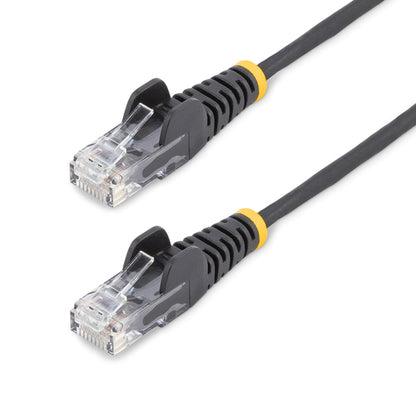 StarTech.com 20ft Black Slim CAT6 Ethernet Cable, Snagless, 100W PoE, UTP, LSZH, 28AWG Pure Bare Copper Wire, Slim RJ45 Network Patch Cord w/Strain Reliefs, Individually Tested