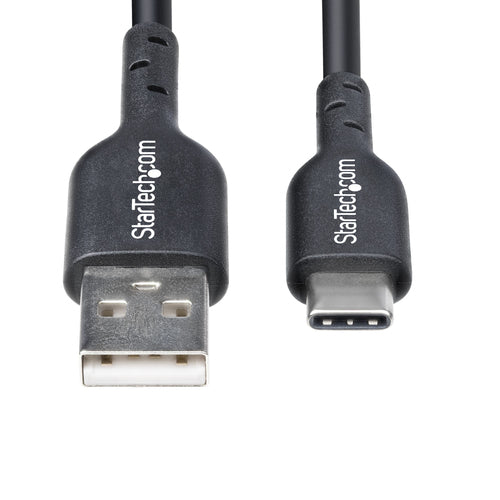 StarTech.com 6ft (1.8m) USB-A to USB-C Charging Cable, Charge & Sync, 3A, USB 2.0, TPE Jacket - Black USB Charging Cord
