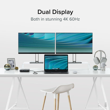 Plugable Technologies 7-in-1 USB C Docking Station Dual Monitor - Dual HDMI Dock is Compatible with Mac and Windows, USB4, Thunderbolt or USB-C, 100W PD, 2x HDMI, 1x USB-C, 1Gbps Ethernet, 1x USB 3.0, 1x SD Card
