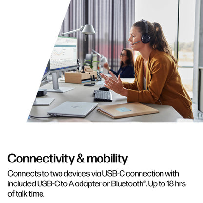 HP Poly Voyager Focus 2-M USB-C-C Headset USB-C/A Adapter Charging Stand