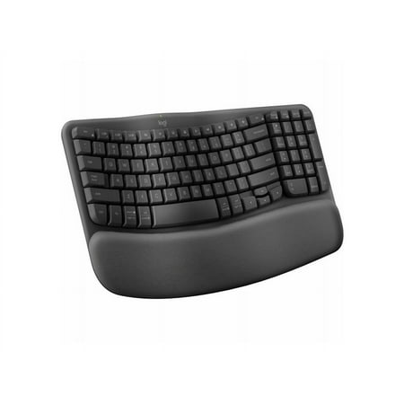 Logitech Wave Keys Bluetooth Keyboard - Black: Ergonomic Design, Wrist Rest